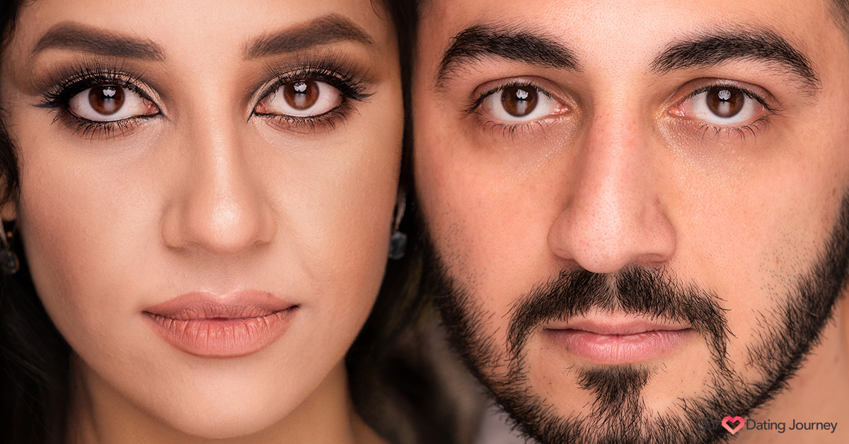 Close up of a Muslim woman and man