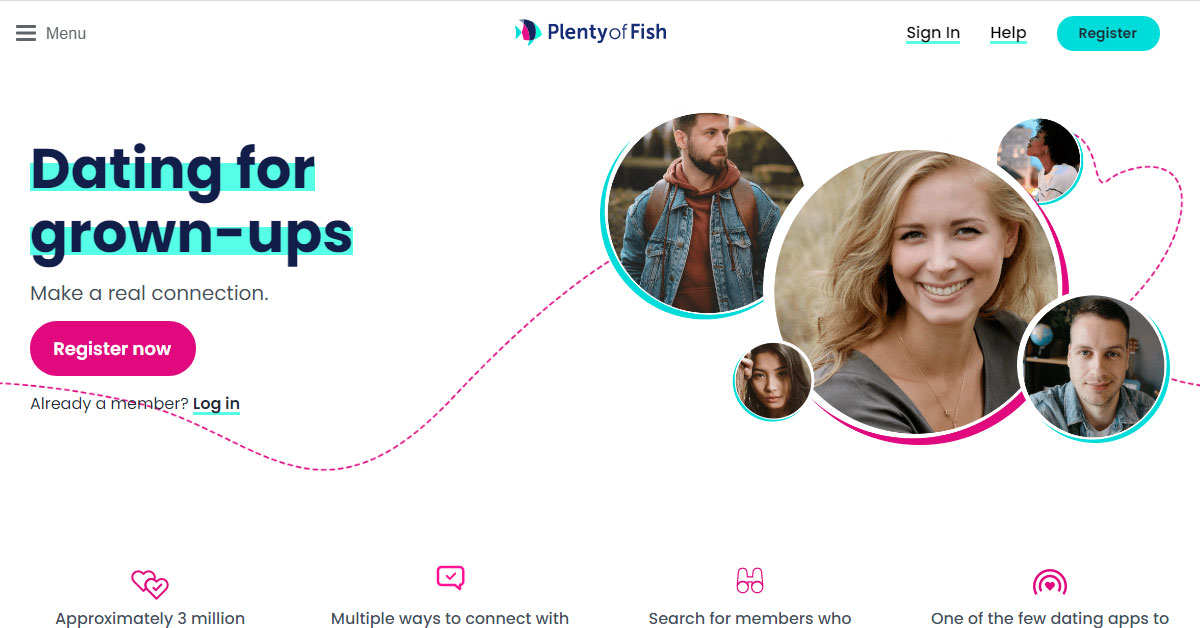 Plenty of Fish's home page