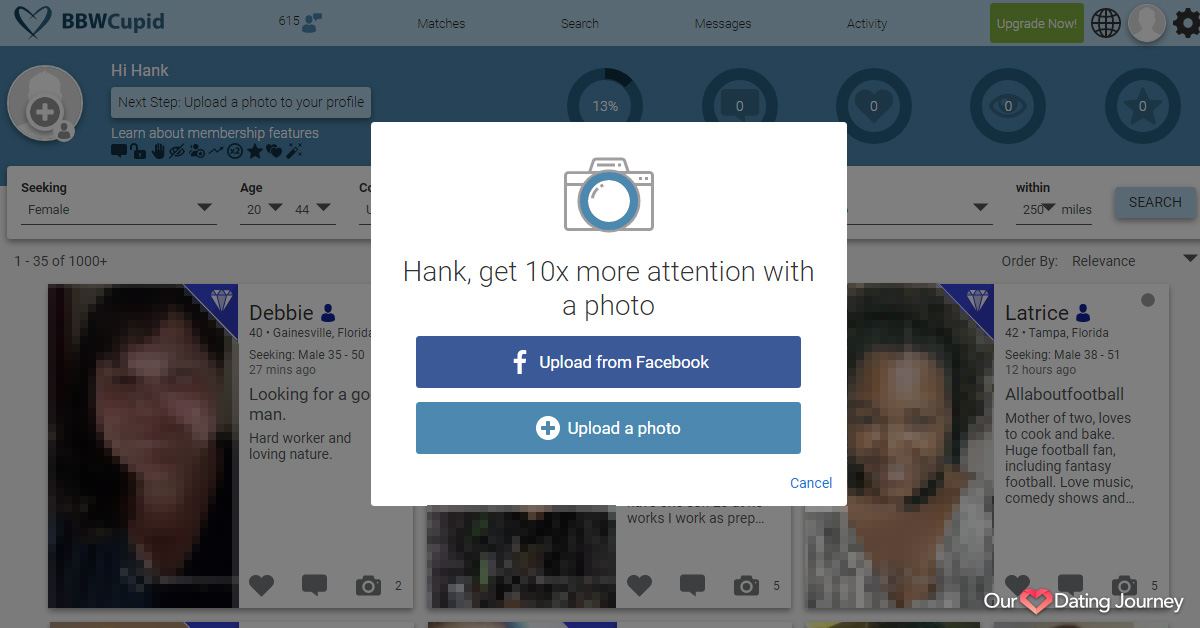 Add images to your profile popup window
