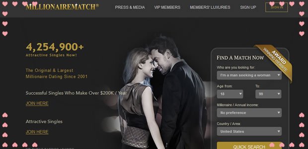 Free dating millionaire sites