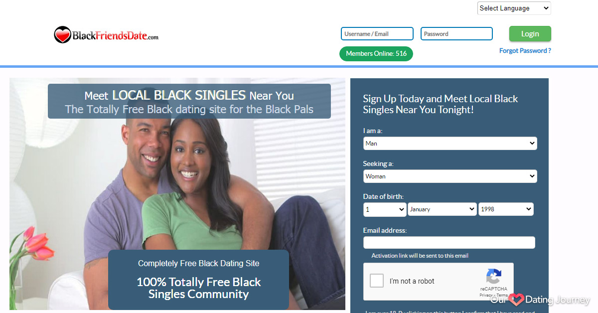 BlackFriendsDate website