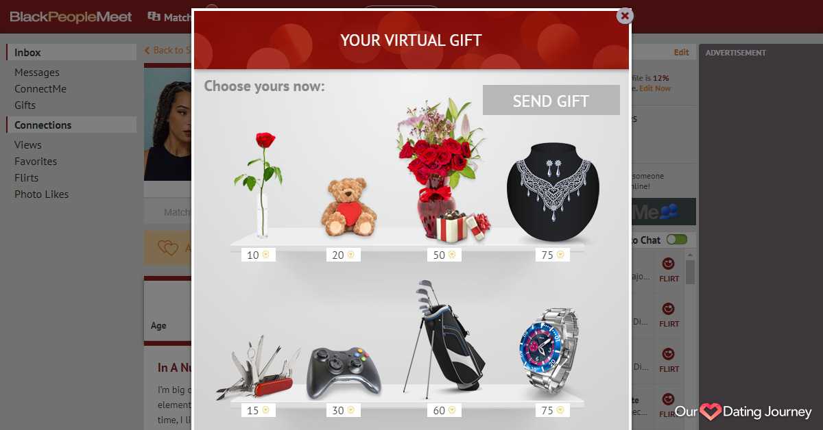 BlackPeopleMeet Virtual Gifts