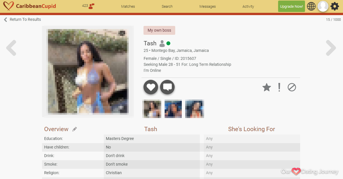 CaribbeanCupid Female Member Profile