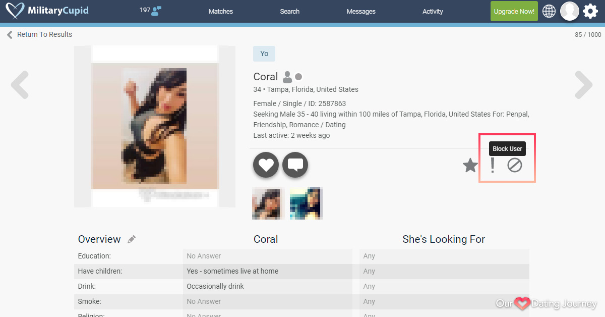 MilitaryCupid Block or Report User MilitaryCupid Block or Report User