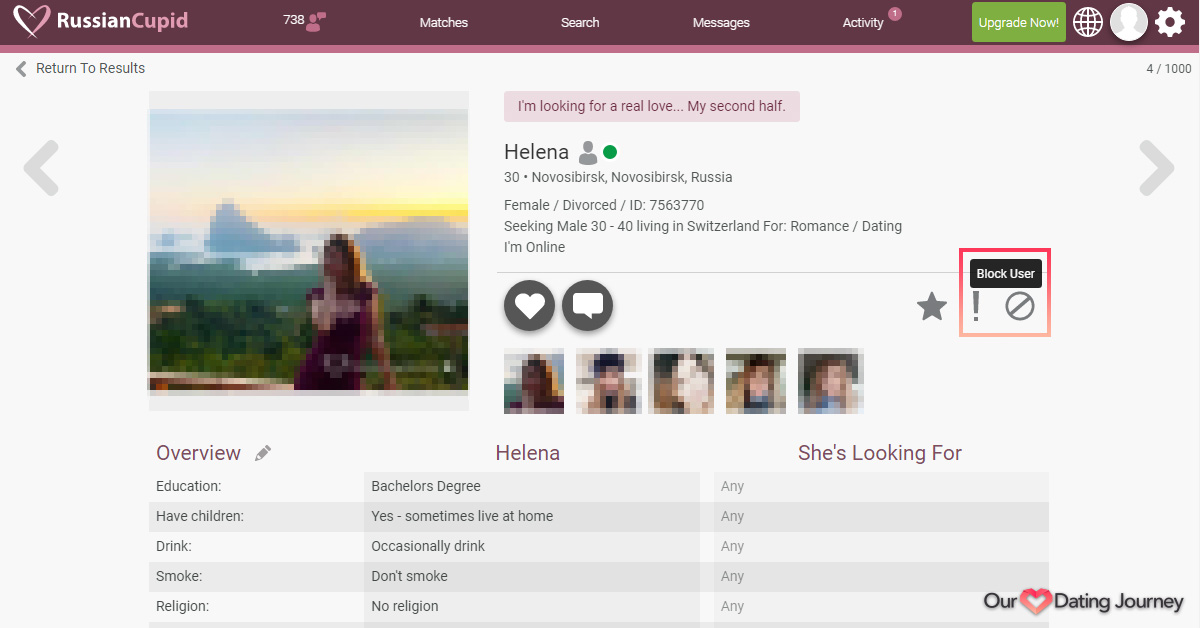 RussianCupid Block or Report User RussianCupid Block or Report User