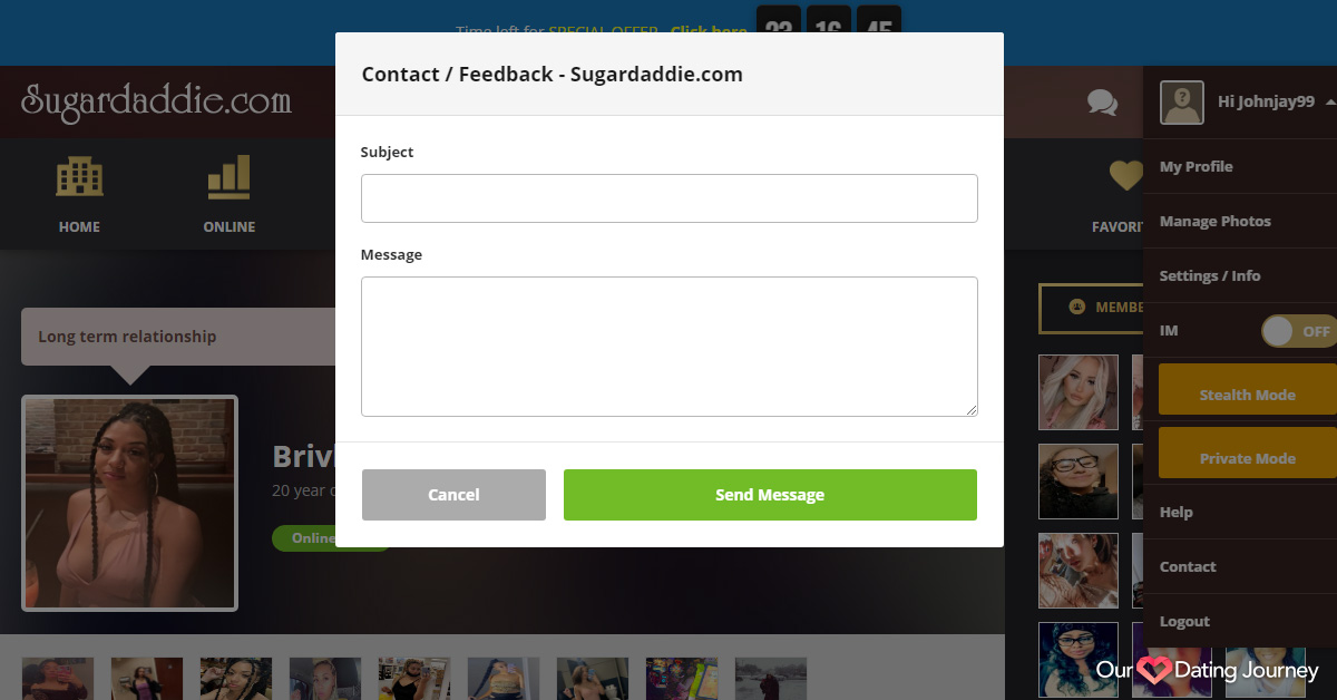 SugarDaddie Contact Form