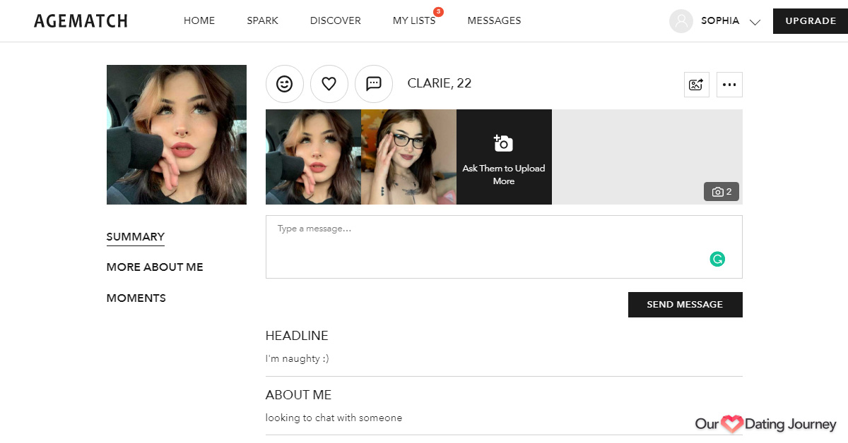Agematch female member profile Agematch female member profile
