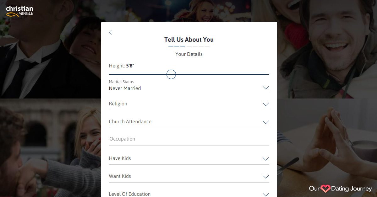 christian mingle profile creation basic info